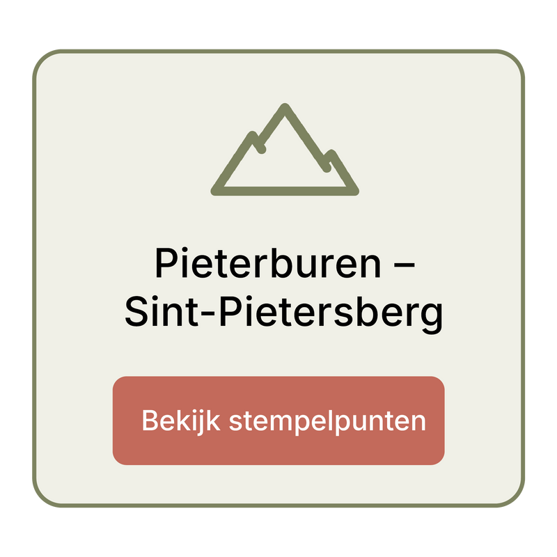 Stempelpunten langs de route van Pieterburen naar de Sint-Pietersberg (Pieterpad) waar je stempels verzamelt met een wandelpaspoort