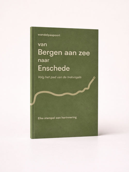 Wandelpaspoort voor de route van Bergen aan Zee naar Enschede (Trekvogelpad) met stempels onderweg